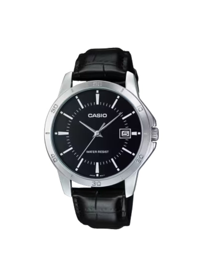 كاسيو ساعة يد جلدية للرجال تناظرية -- - . مم - Image 1